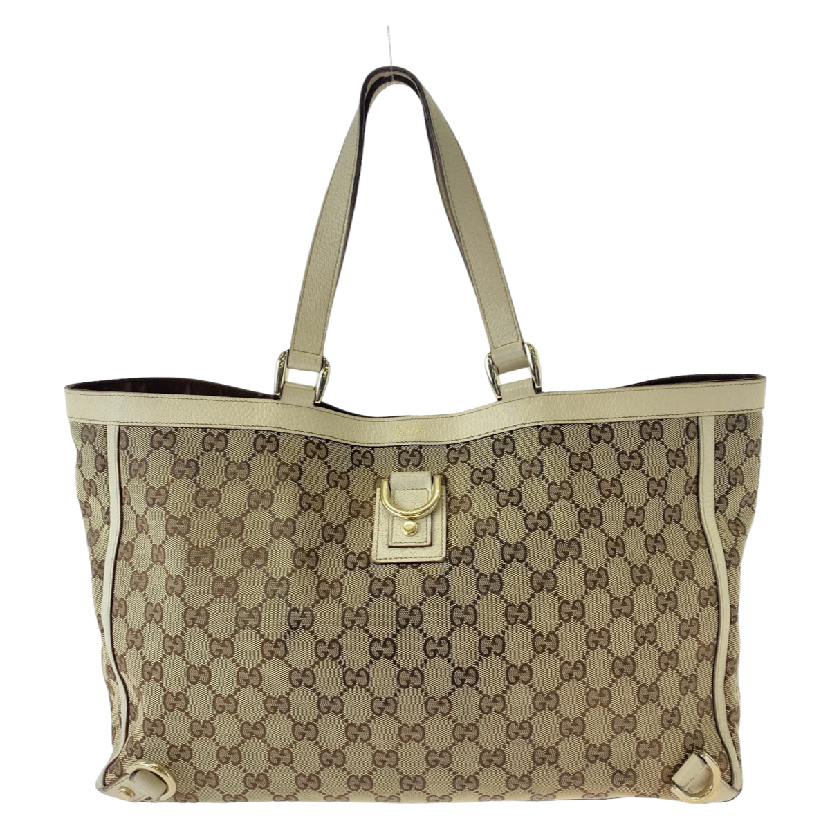 Gucci Beige Brown GG Canvas Tote Bag