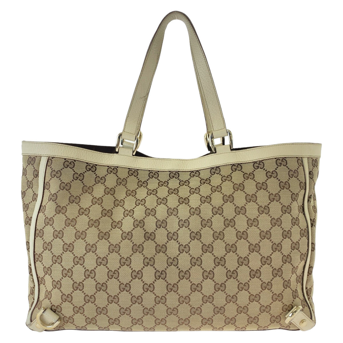 Gucci Beige Brown GG Canvas Tote Bag