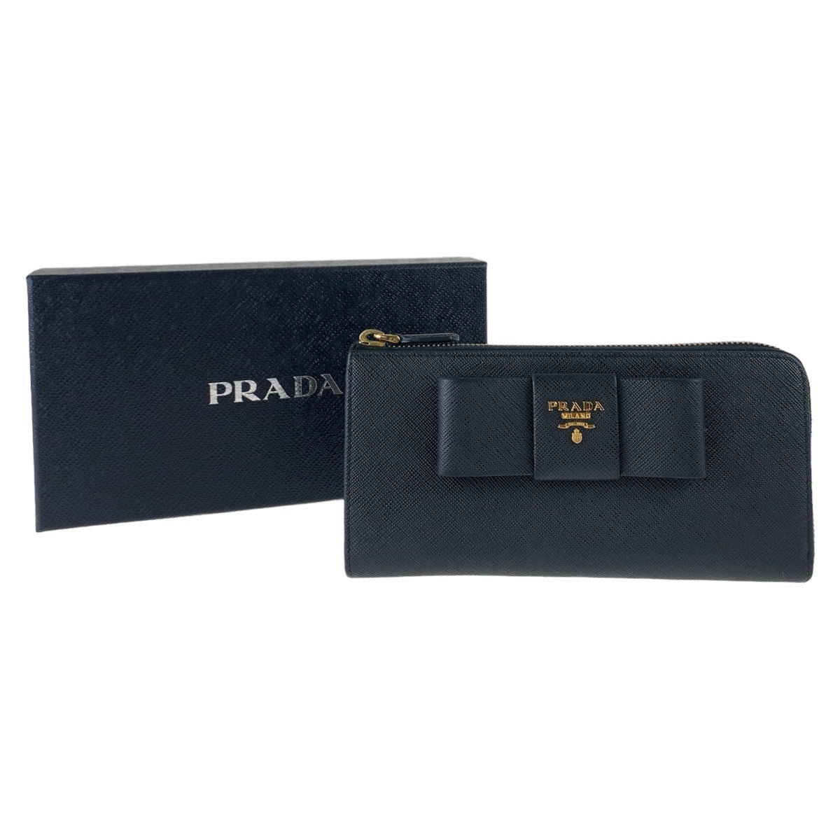 Prada Saffiano Leather Ribbon Long Wallet in Great Condition