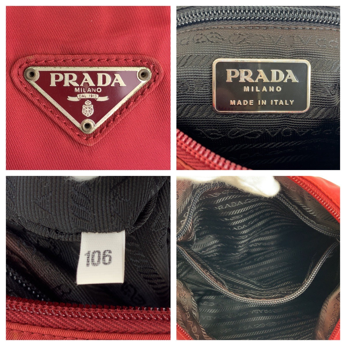 Prada Nylon Tessuto Triangle Logo Plate Shoulder Bag in Very Good Condition