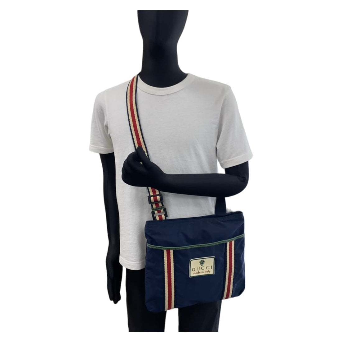 Gucci Nylon Navy Multicolor Shoulder Bag