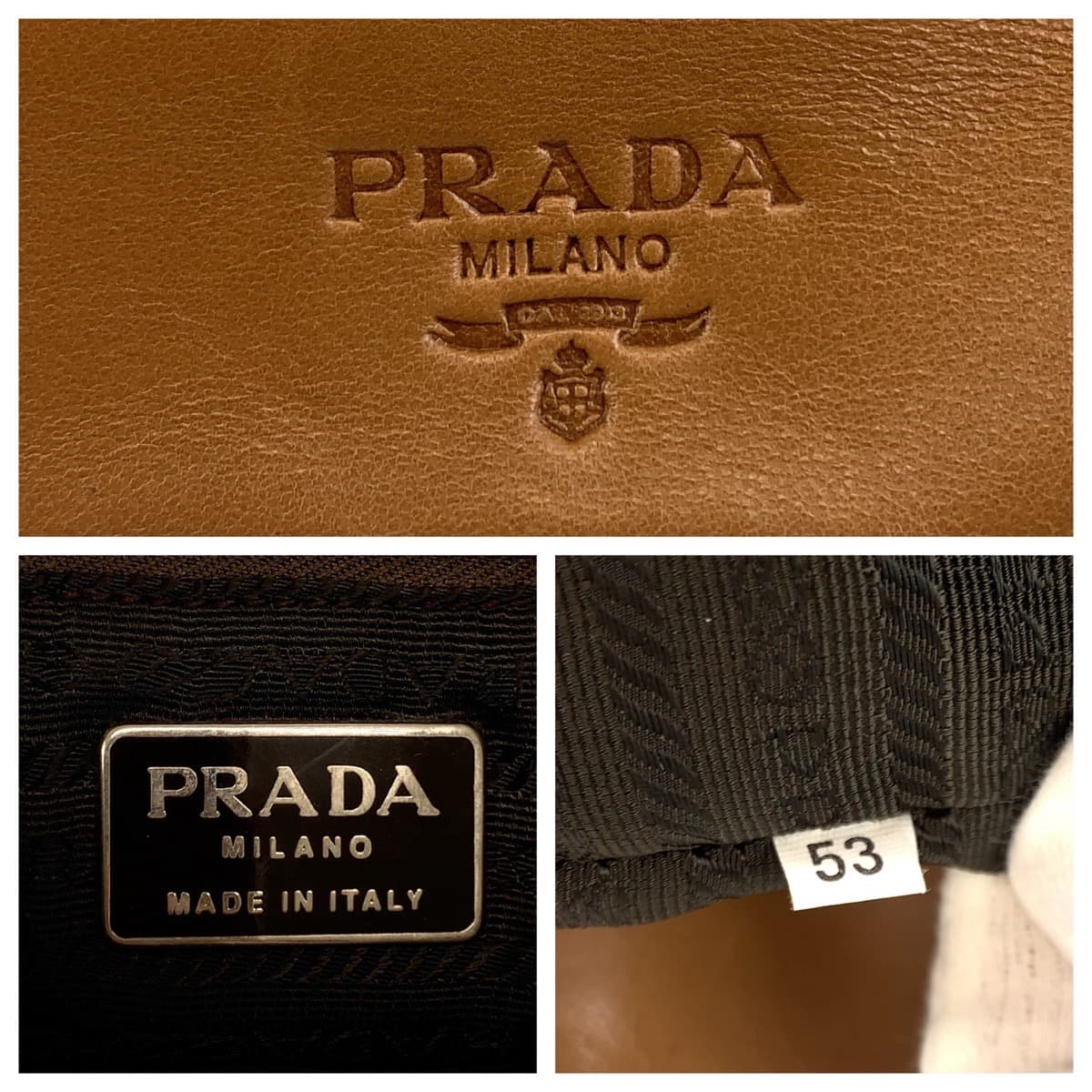 Prada Leather/Plastic Tote Bag 407669 in Very Good Condition