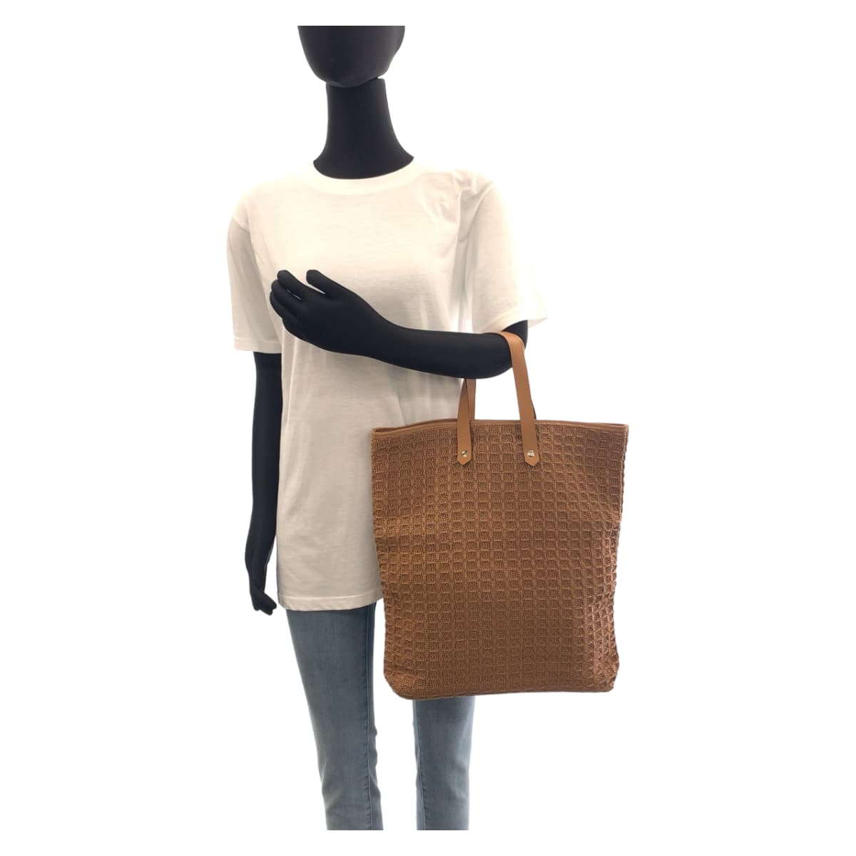 Hermes Amedaba Diago GM Canvas Leather Tote