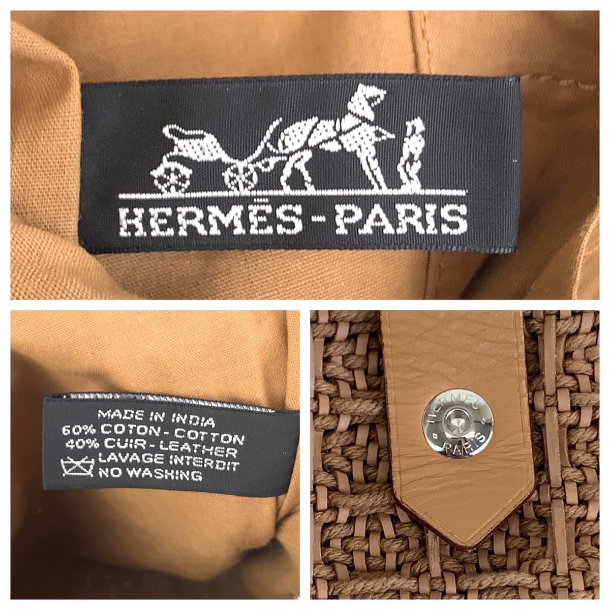 Hermes Amedaba Diago GM Canvas/Leather Tote Bag in Great Condition