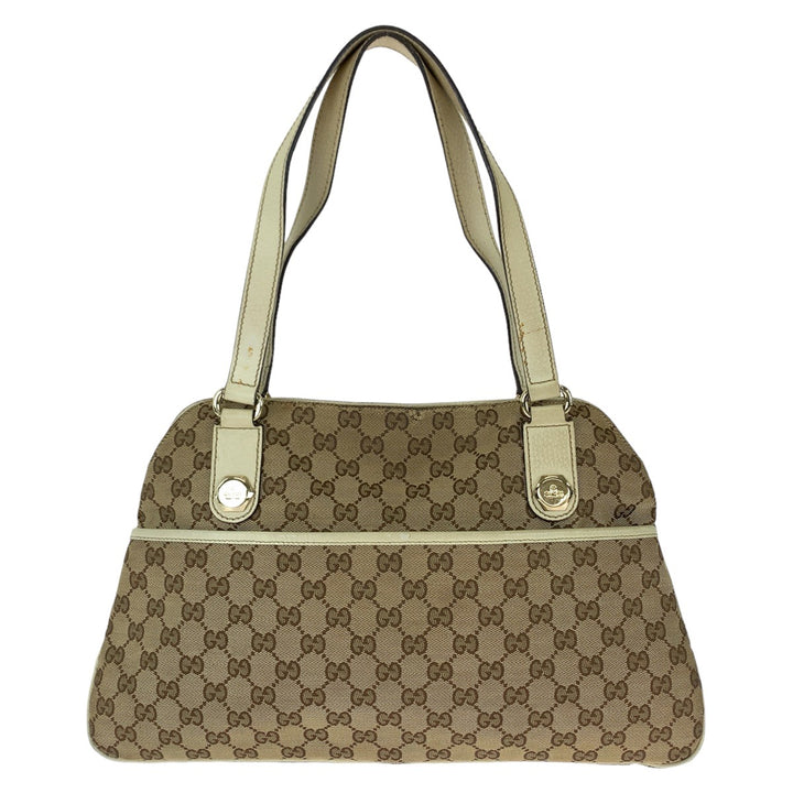 Gucci GG Canvas Tote Bag Beige White