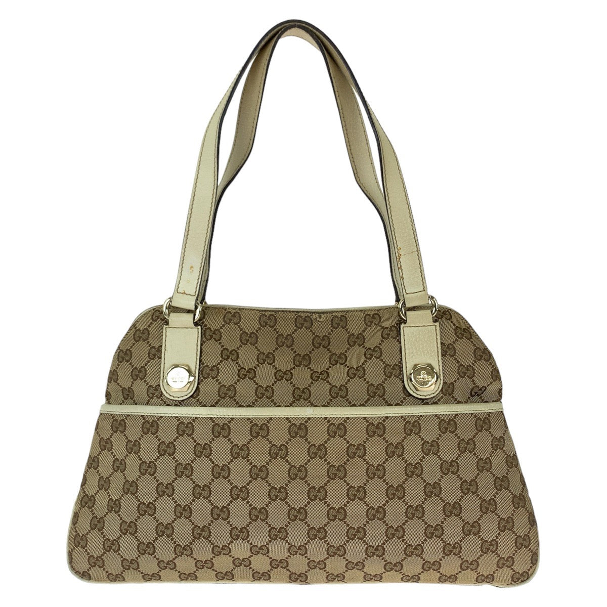 Gucci GG Canvas Tote Bag Beige White