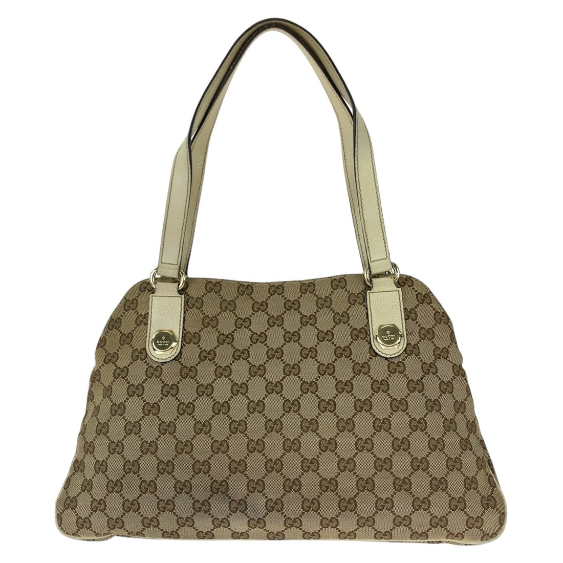 Gucci GG Canvas Tote Bag Beige White