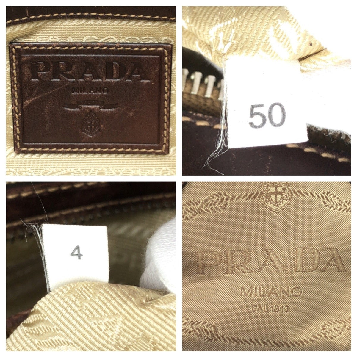 Prada Cotton Logo Jacquard Handbag