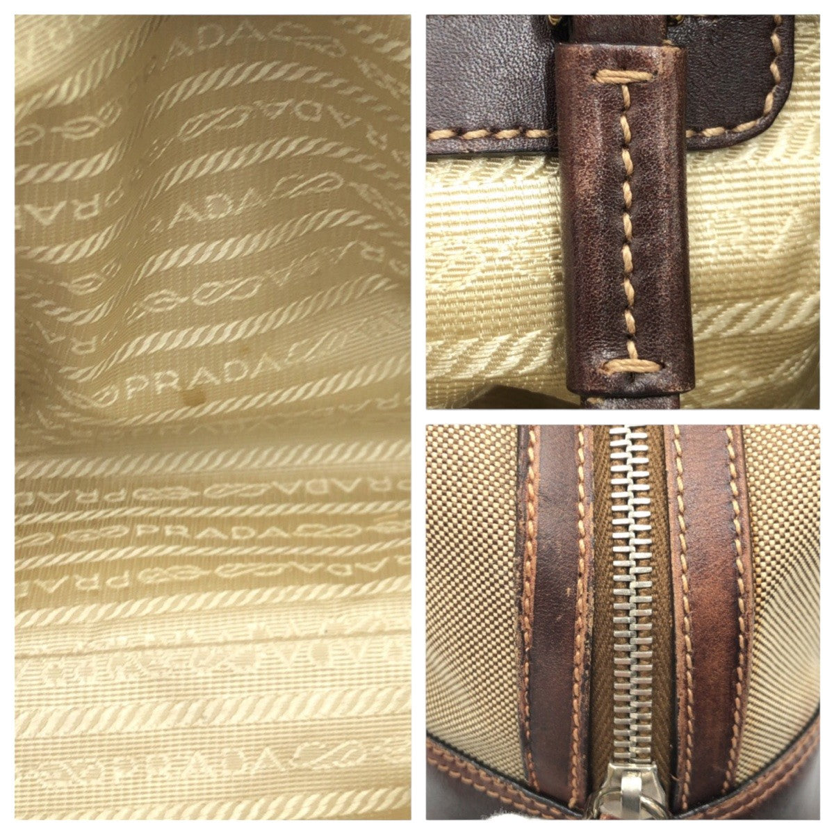 Prada Cotton Logo Jacquard Handbag