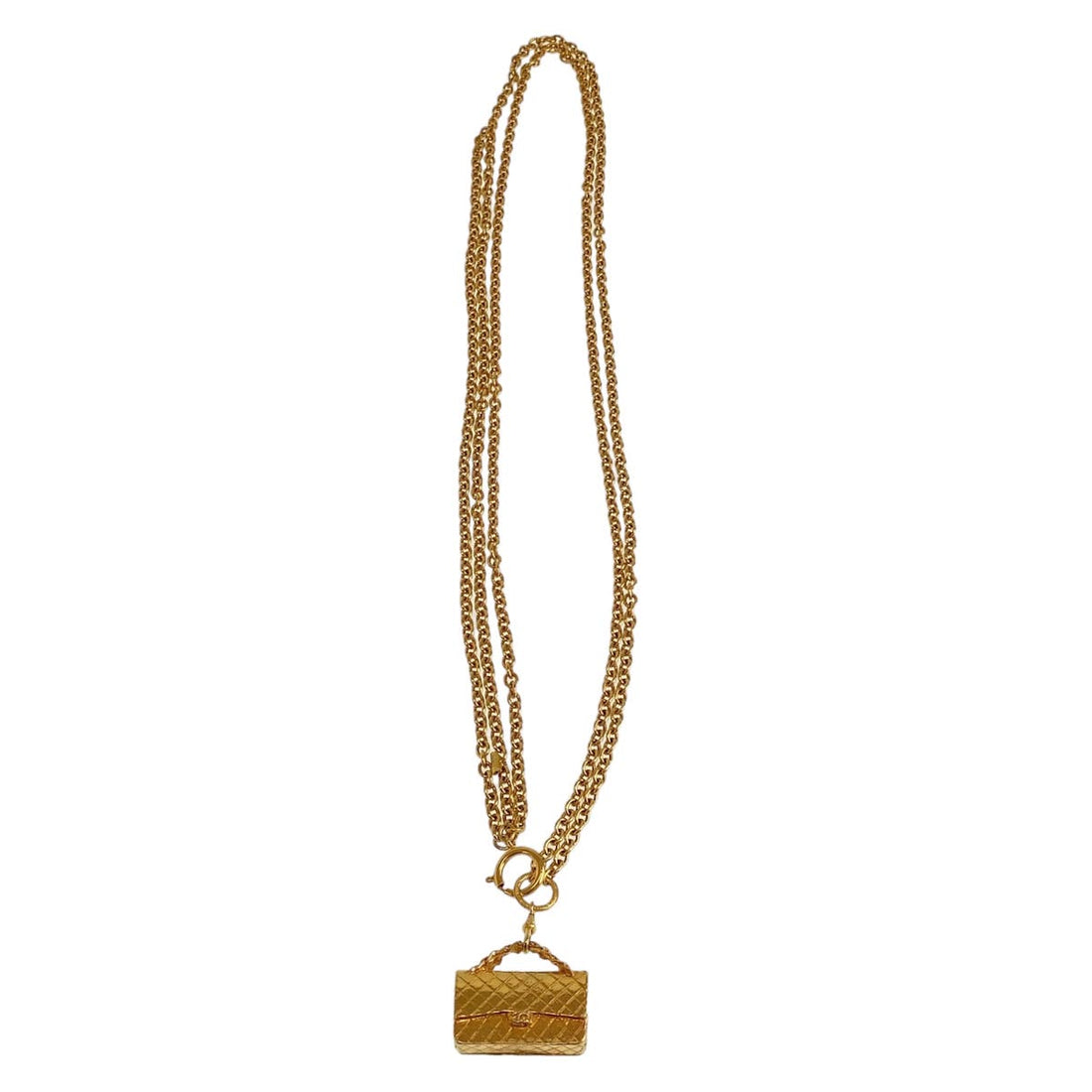 Chanel Vintage Gold Metal Matelasse Necklace