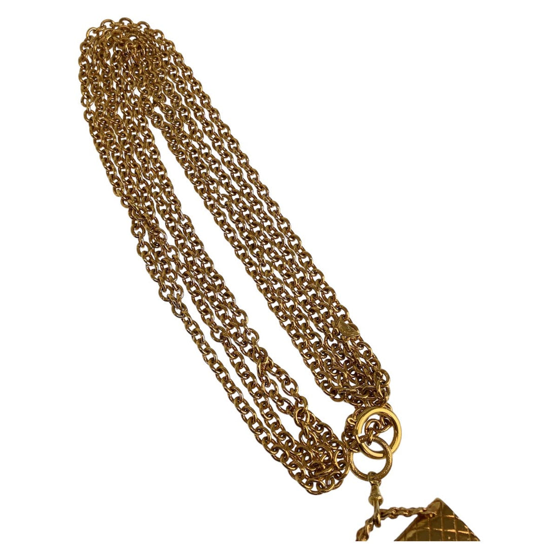 Chanel Vintage Gold Metal Matelasse Necklace