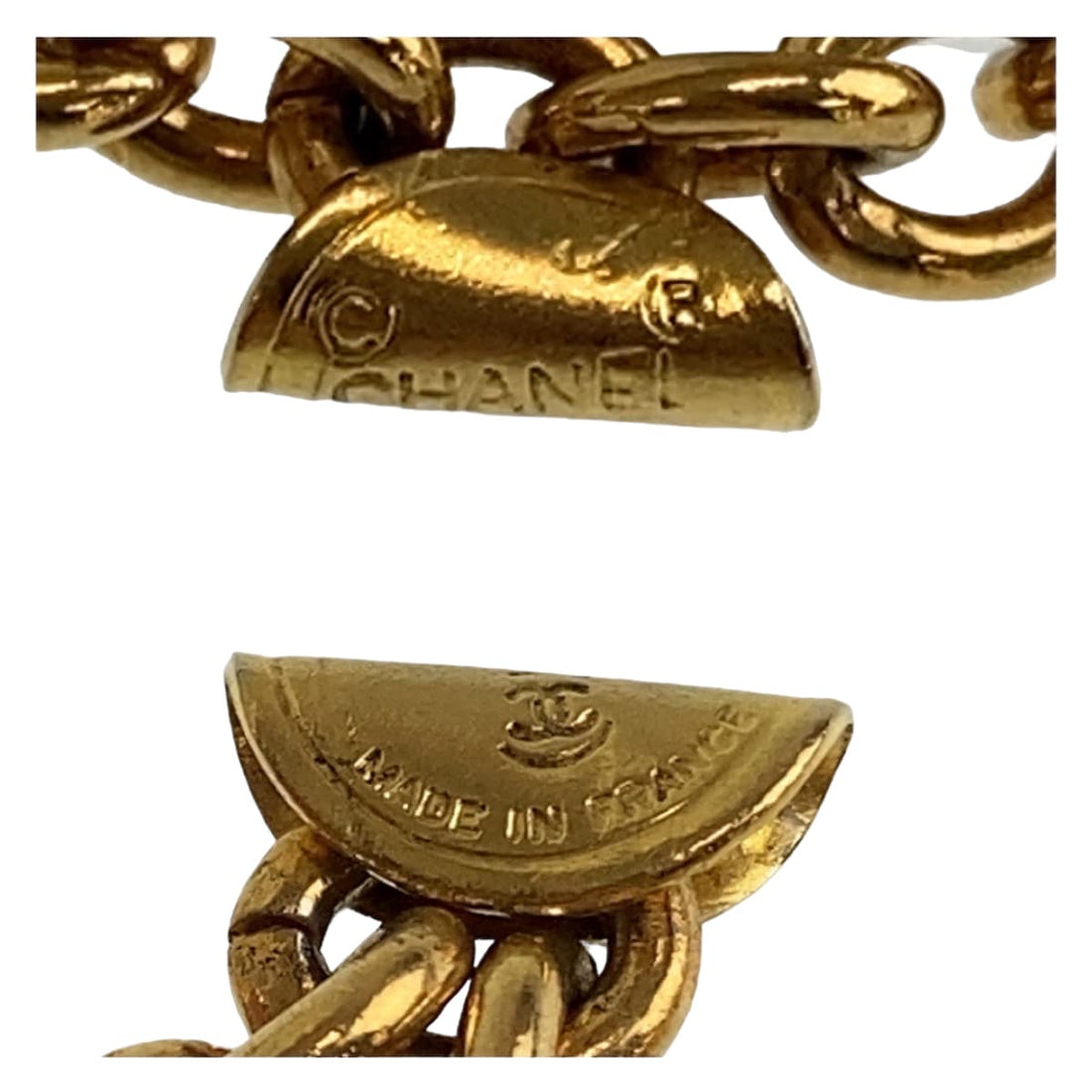 Chanel Vintage Gold Metal Matelasse Necklace