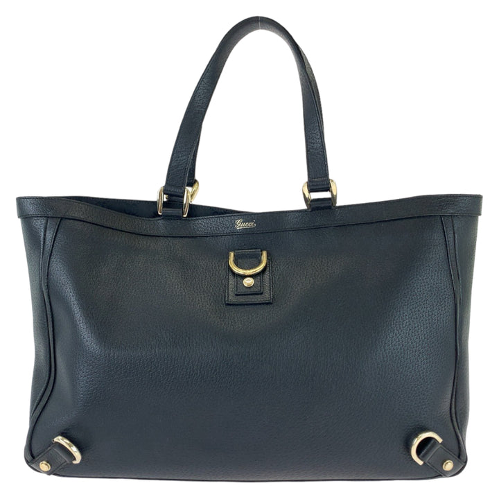 Gucci Leather Abby Tote Bag Black Gold