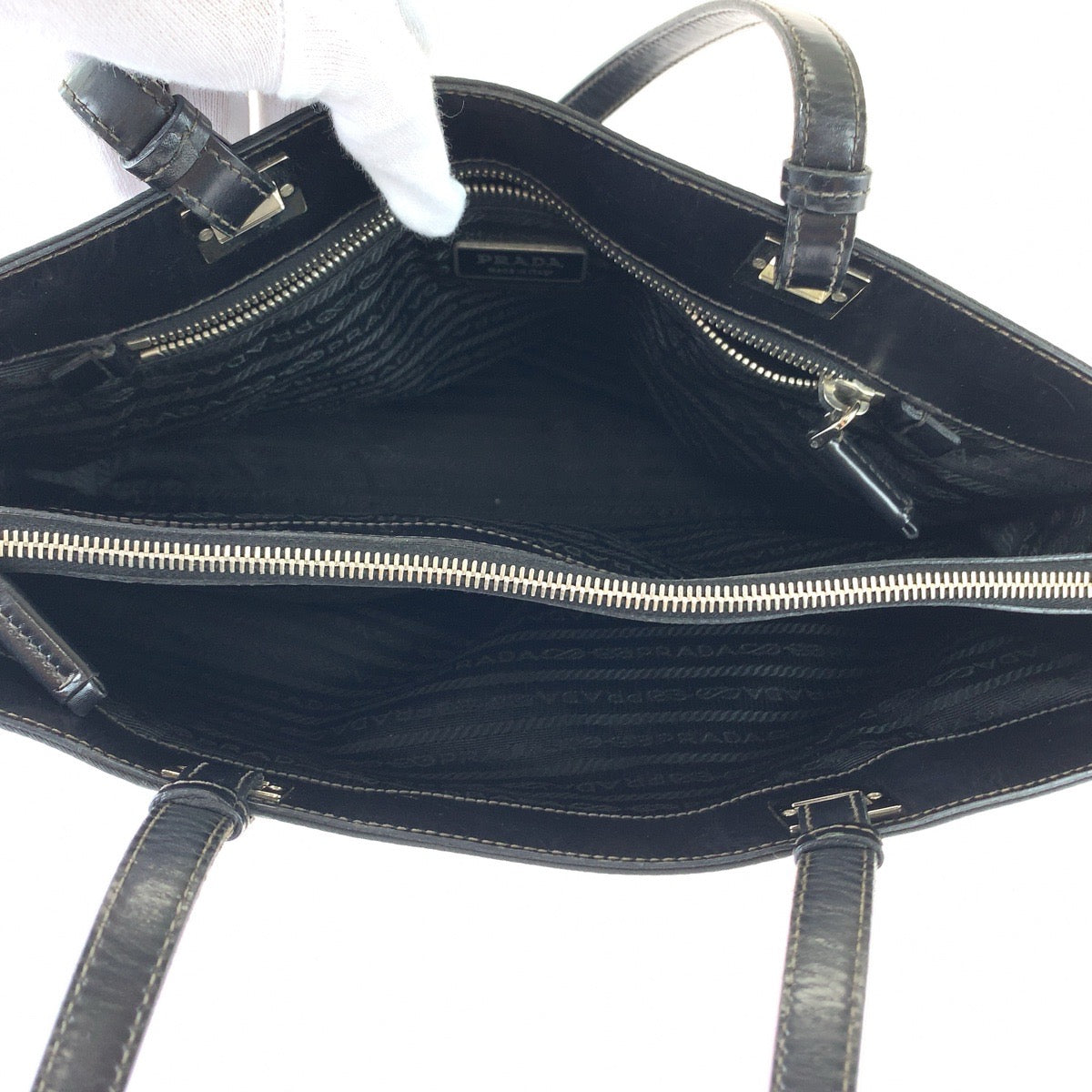 Prada Nylon Tessuto Triangle Logo Tote Bag 407687 in Very Good Condition