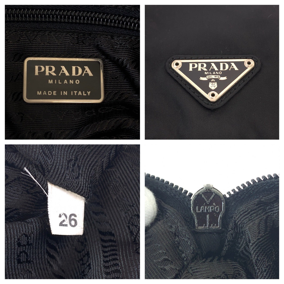 Prada Nylon Tessuto Logo Plate Shoulder Bag