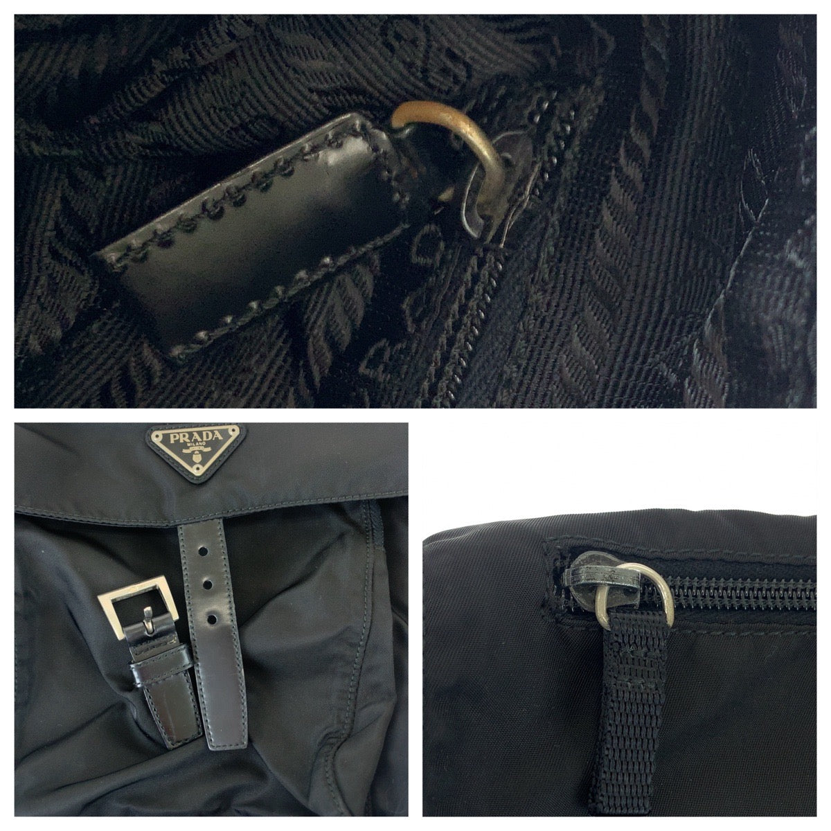 Prada Nylon Tessuto Logo Plate Shoulder Bag