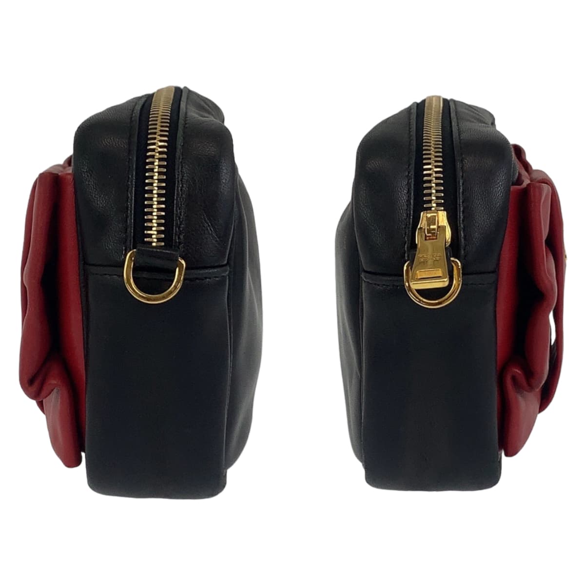 Prada Leather Ribbon Motif Shoulder Bag