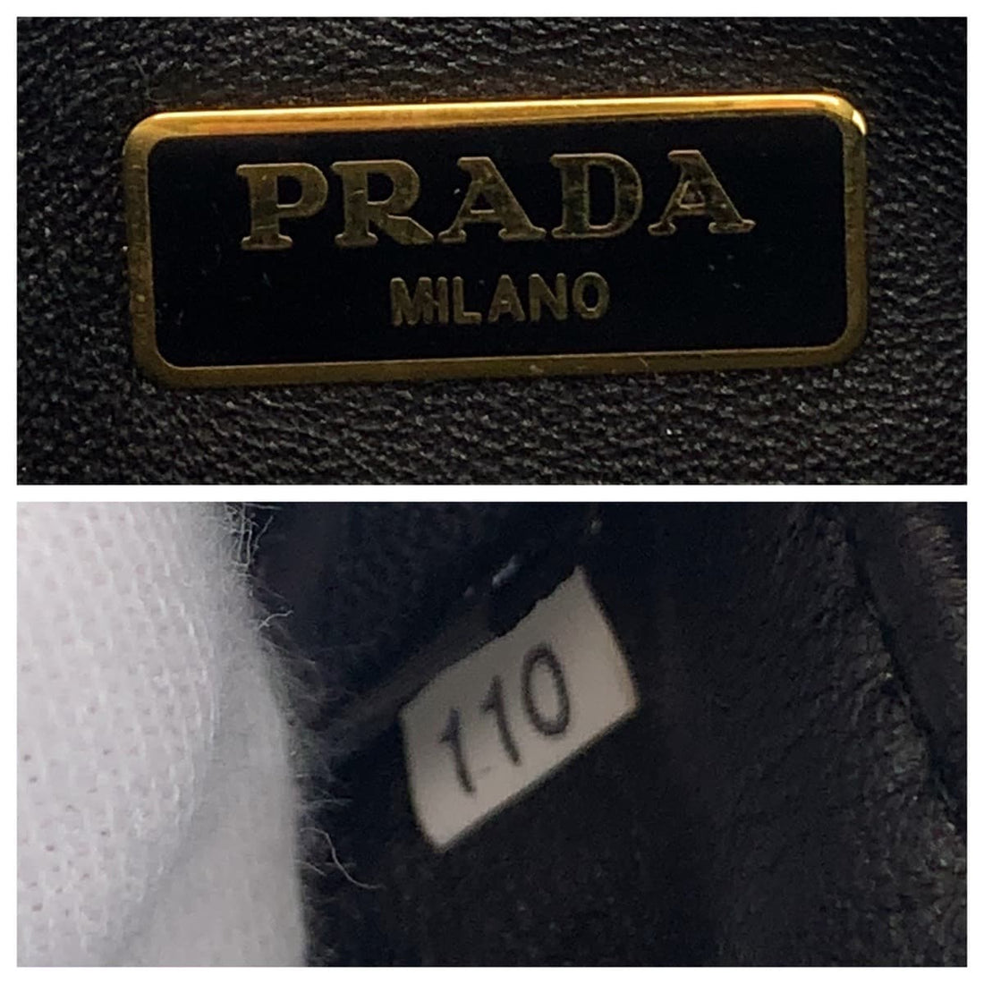 Prada Leather Ribbon Motif Shoulder Bag