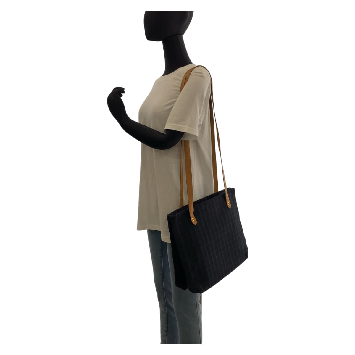 Hermes Canvas/Leather Amedaba Cabas de Poche Tote Bag