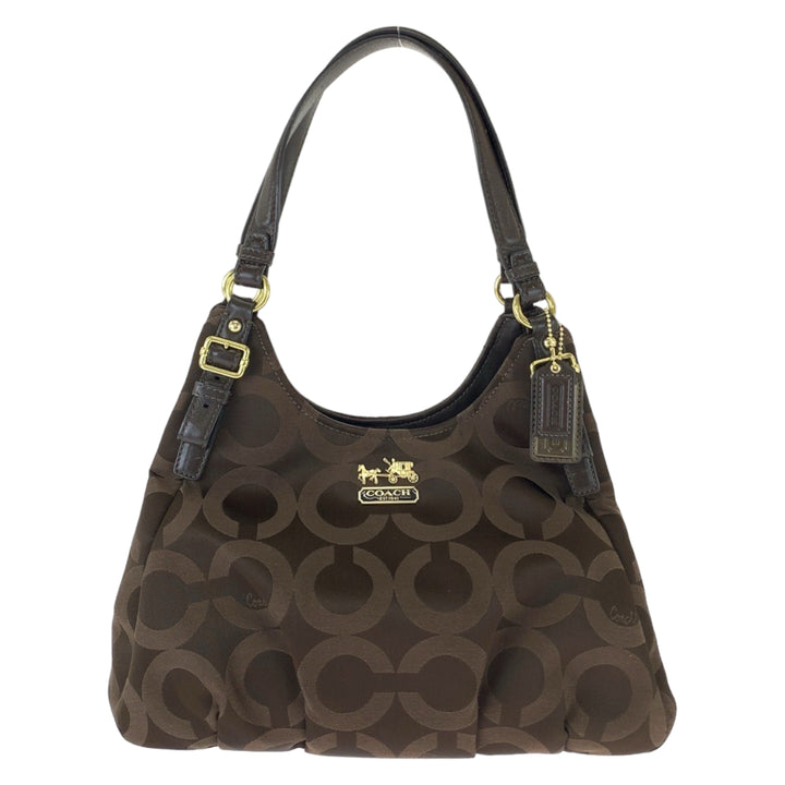 Coach Op Art Madison Canvas Leather Shoulder Bag