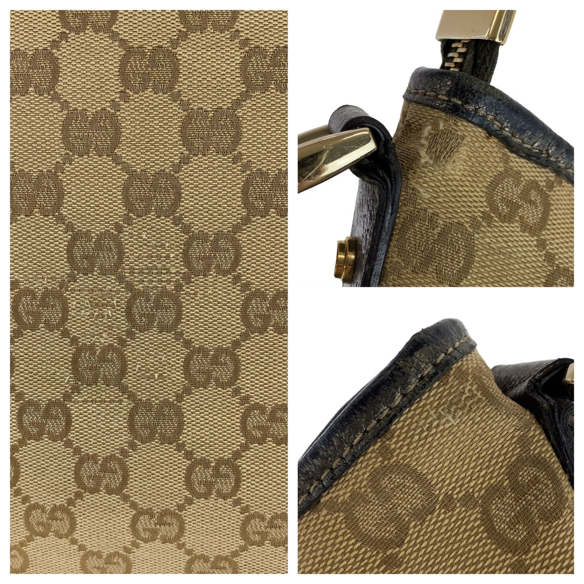 Gucci Abbey GG Canvas Leather Shoulder Bag