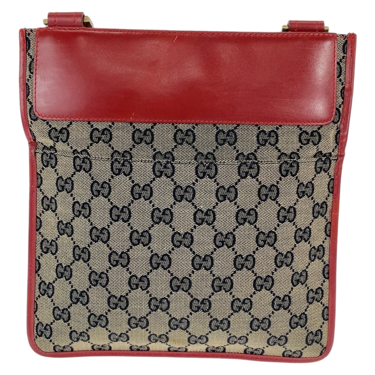 Gucci GG Canvas Shoulder Bag Red Beige