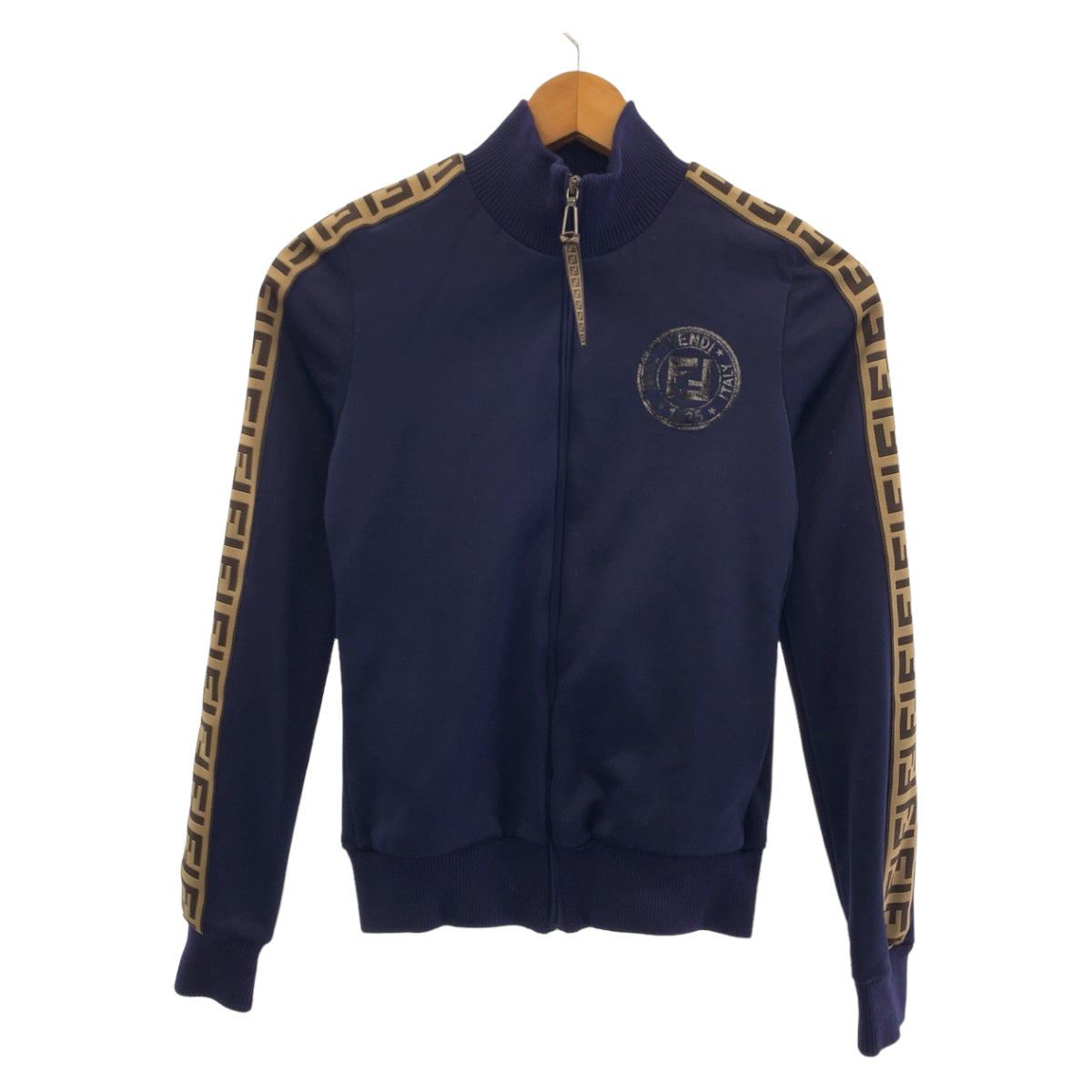 Fendi Polyester Track Jacket Navy Brown