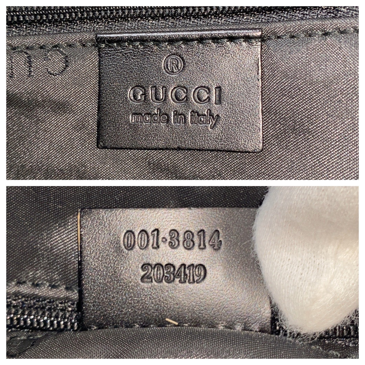 Gucci Black GG Canvas Leather Hobo Bag