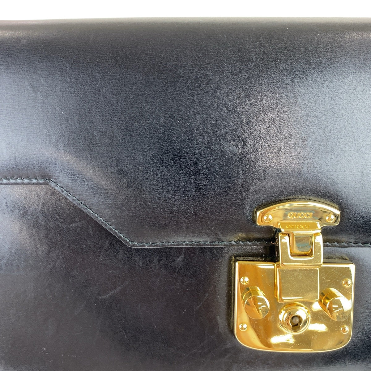 Gucci Vintage Lady Lock Leather Shoulder Bag