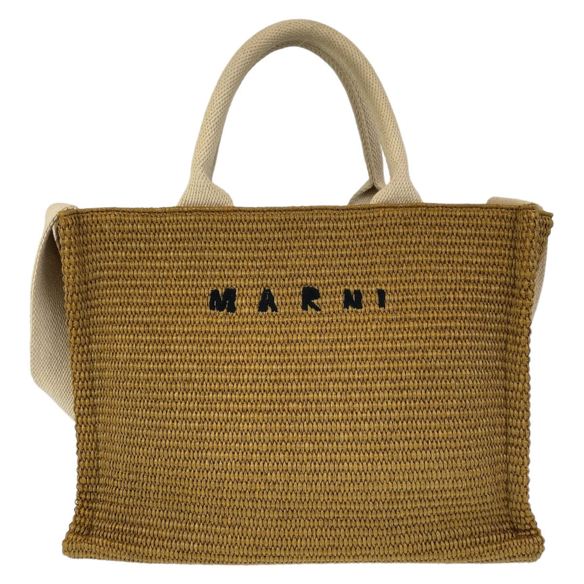 MARNI Beige Cotton 2way Tote Shoulder Bag in Very Good Condition