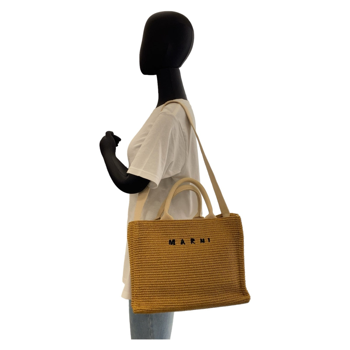 MARNI Beige Cotton 2way Tote Shoulder Bag in Very Good Condition