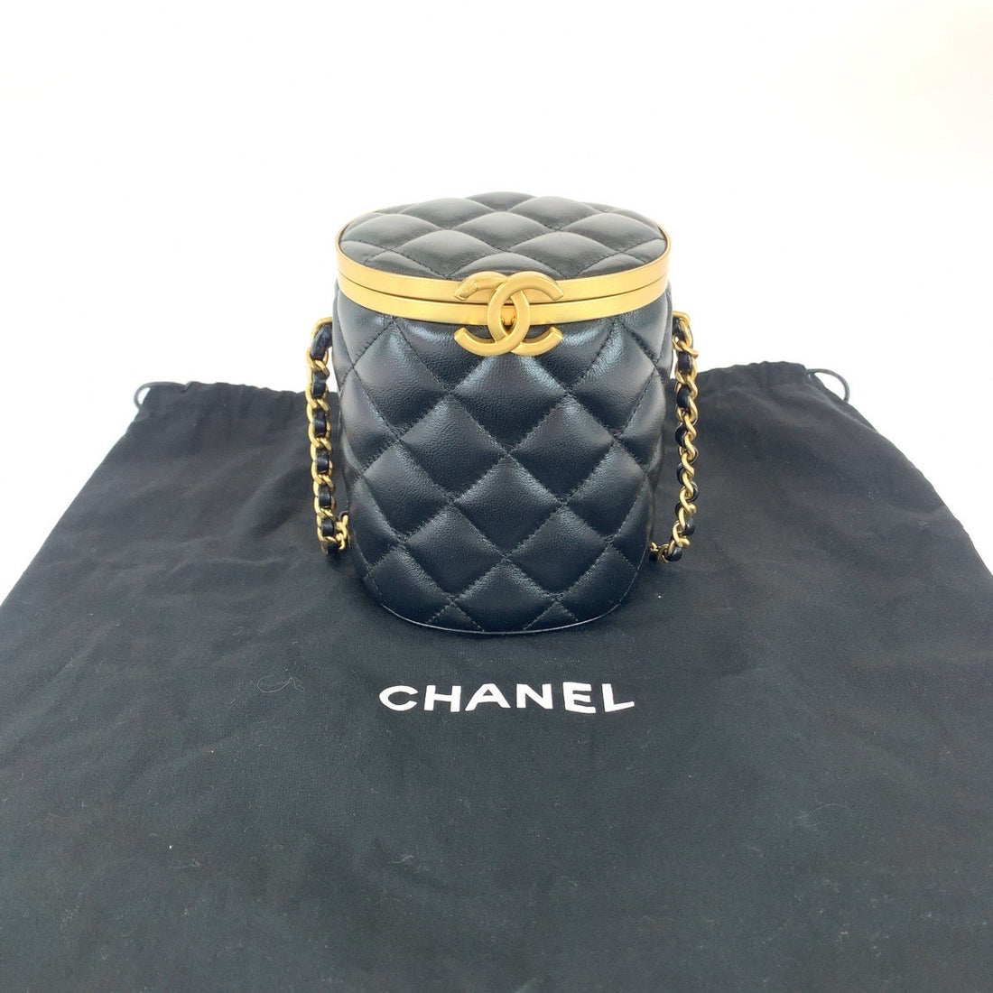 Chanel Lambskin Matelasse Vanity Bag with Mirror in Great Condition