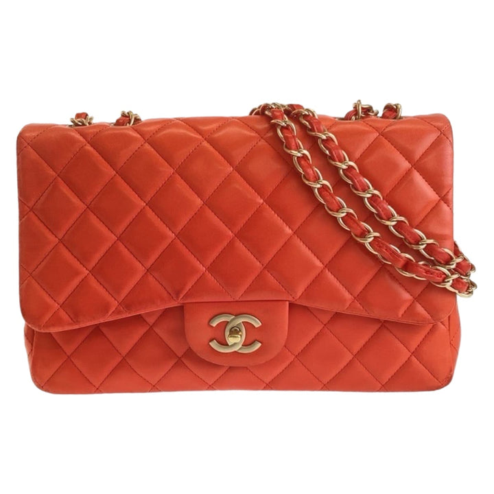 Chanel Lambskin Single Flap Shoulder Bag