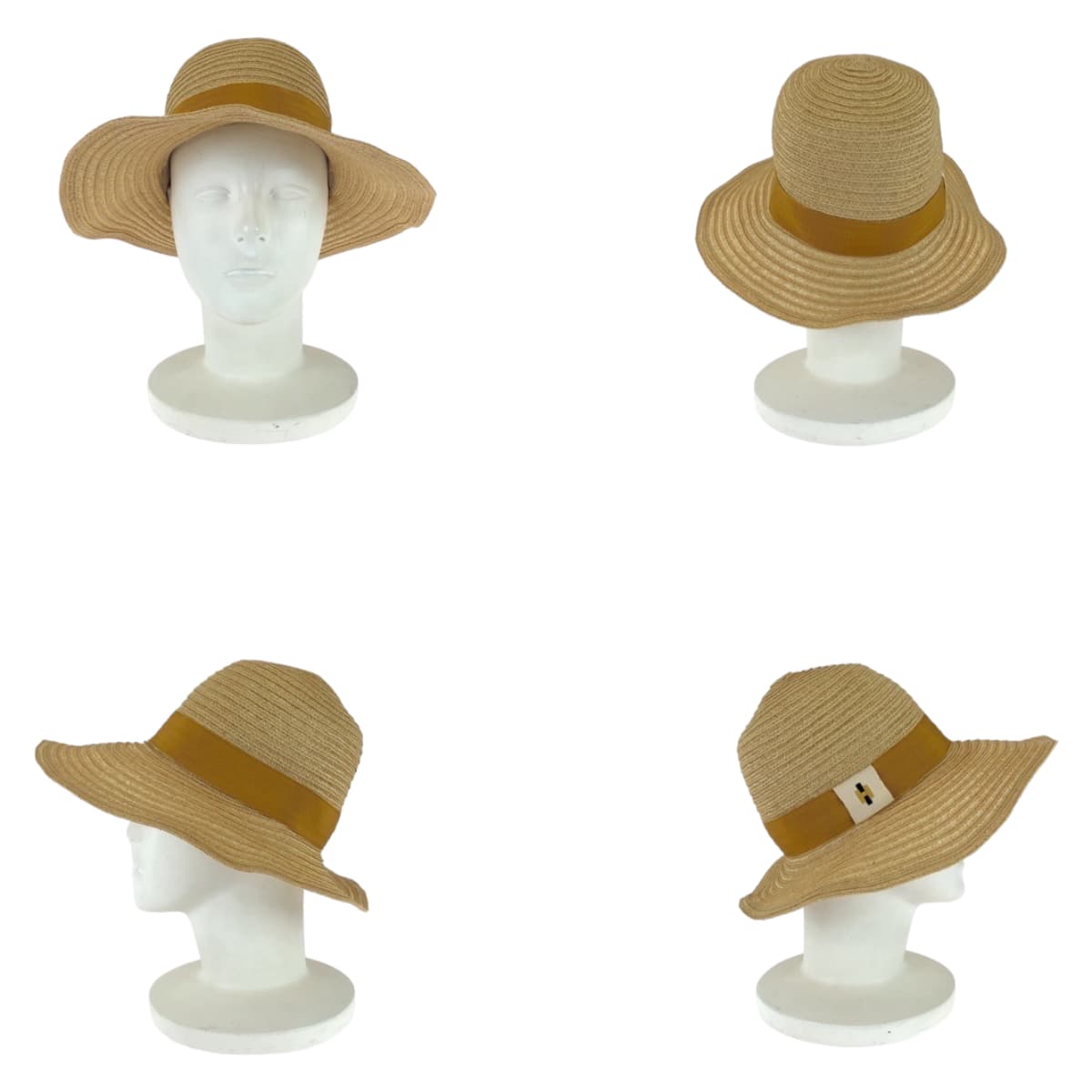 Hermes Linen Raffia Straw Hat 57