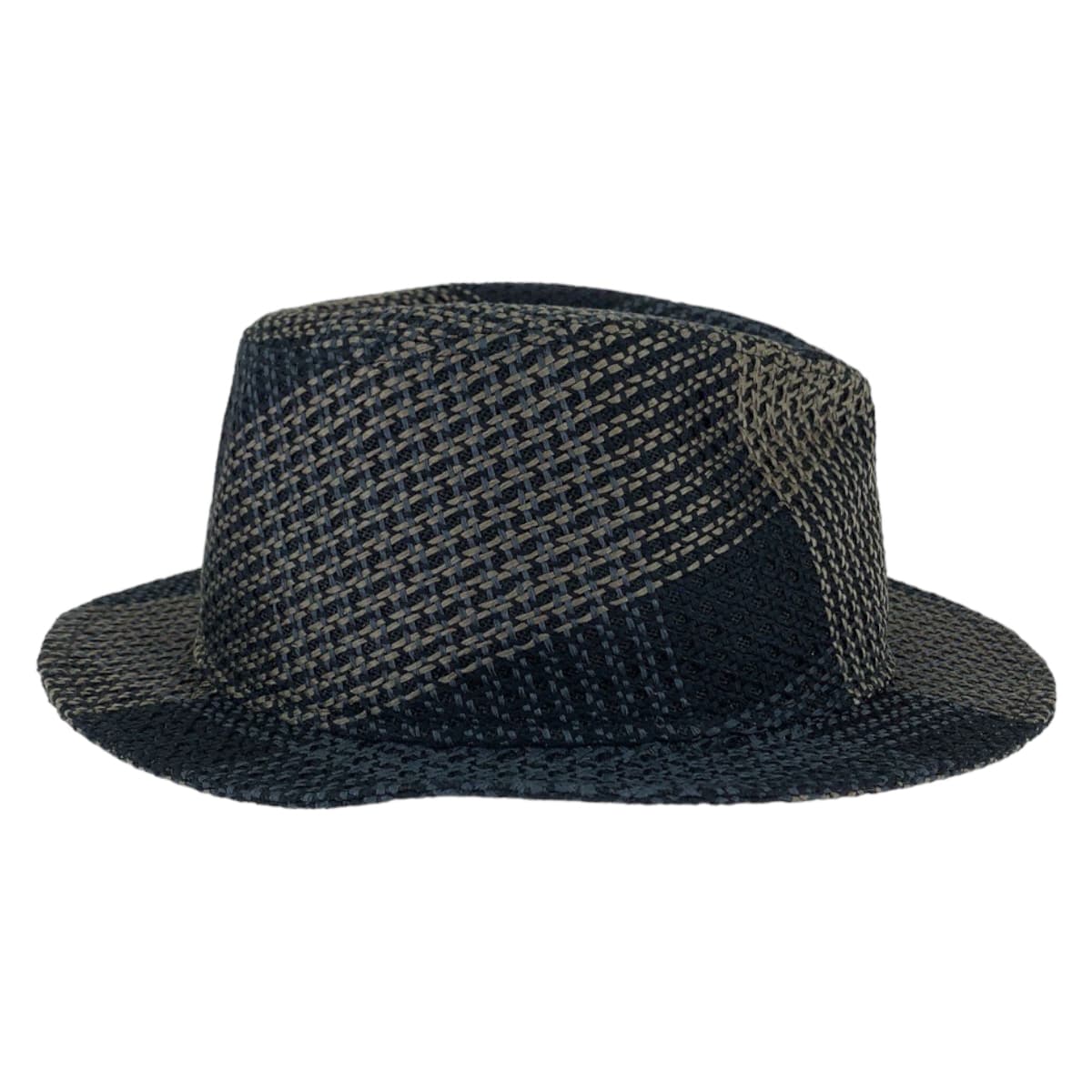 Hermes Silk/Linen Travis Hat Black Beige Navy