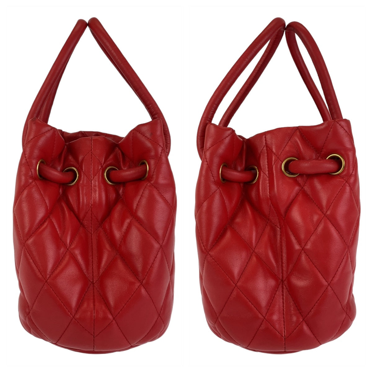 Balenciaga B Bucket Bag Red Leather 2way