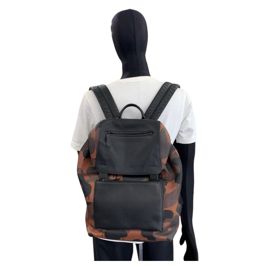 Coach Manhattan Camouflage Leather Backpack