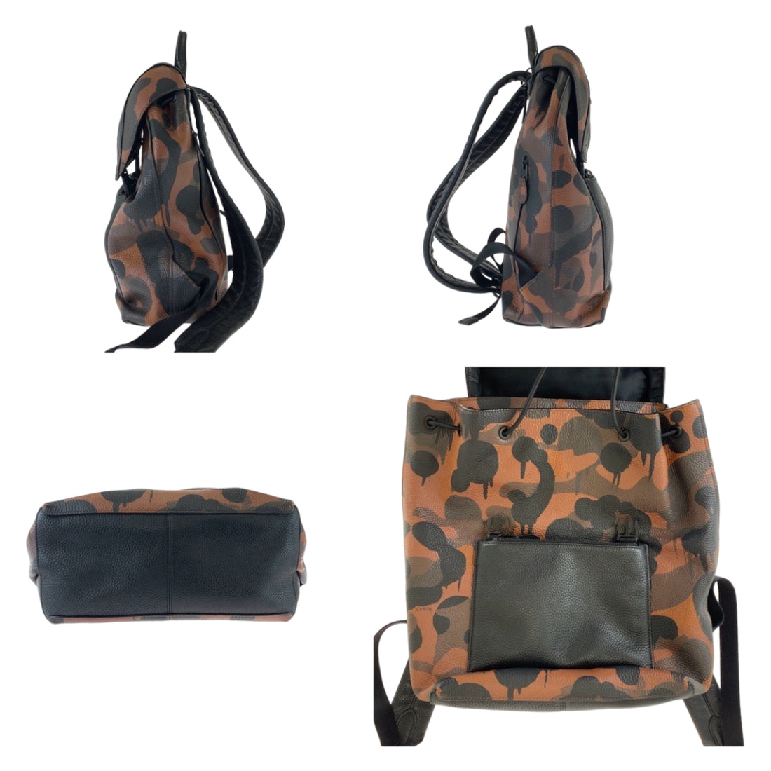 Coach Manhattan Camouflage Leather Backpack