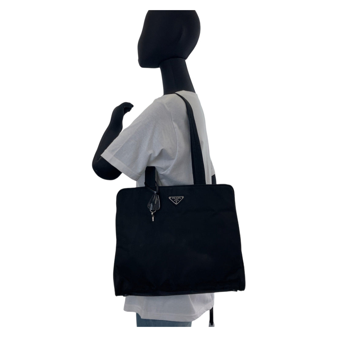 Prada Nylon Tessuto Logo Tote Bag