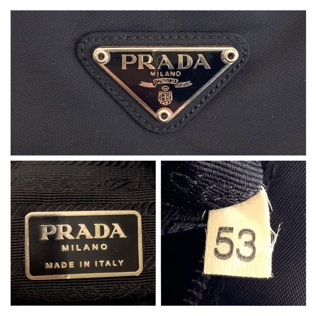 Prada Nylon Tessuto Triangle Logo Tote Bag