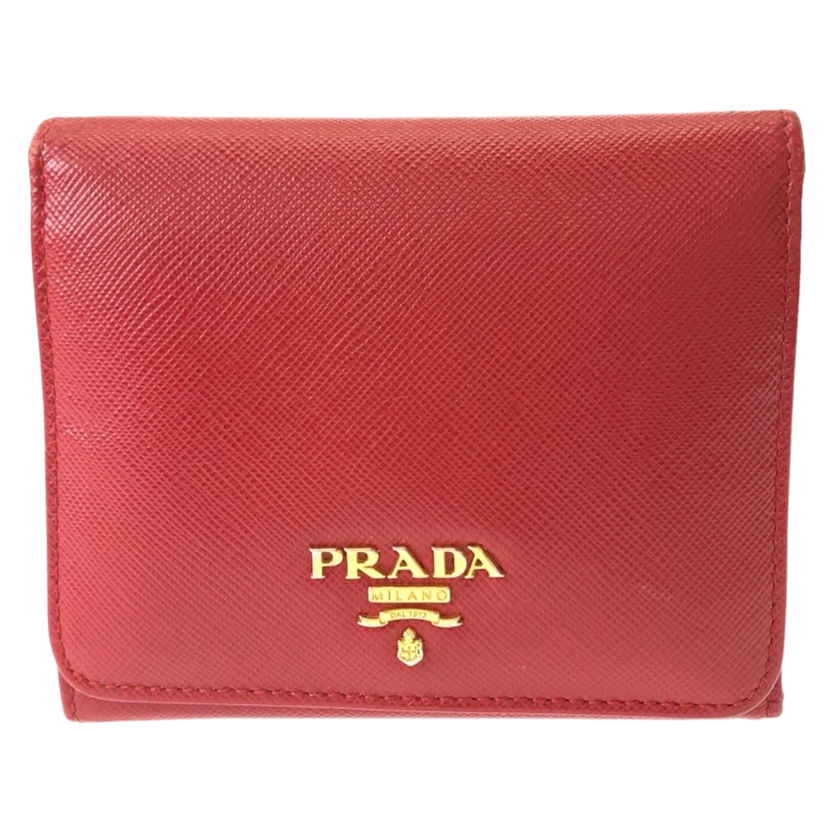 Prada Saffiano Leather Compact Wallet 407802 in Very Good Condition