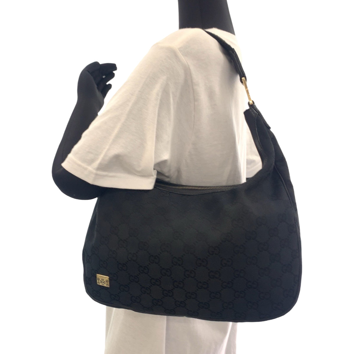 Gucci GG Canvas Hobo Shoulder Bag 145757 in Very Good Condition