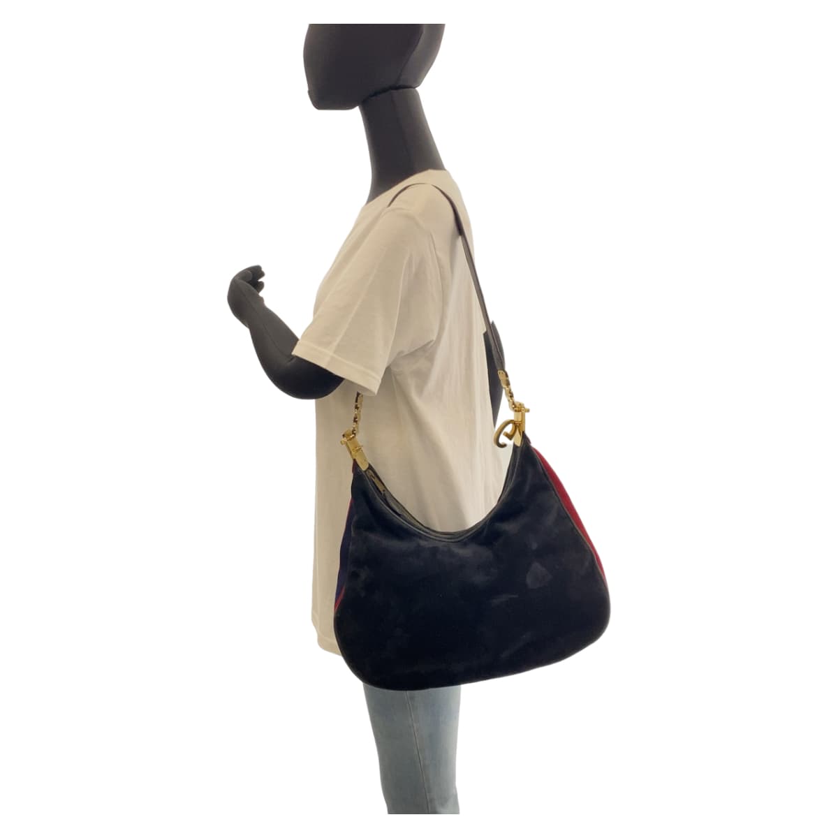 Gucci Vintage Suede Shoulder Bag 407809 in Very Good Condition