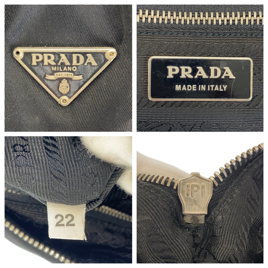 Prada Nylon Tessuto Logo Plate Shoulder Bag