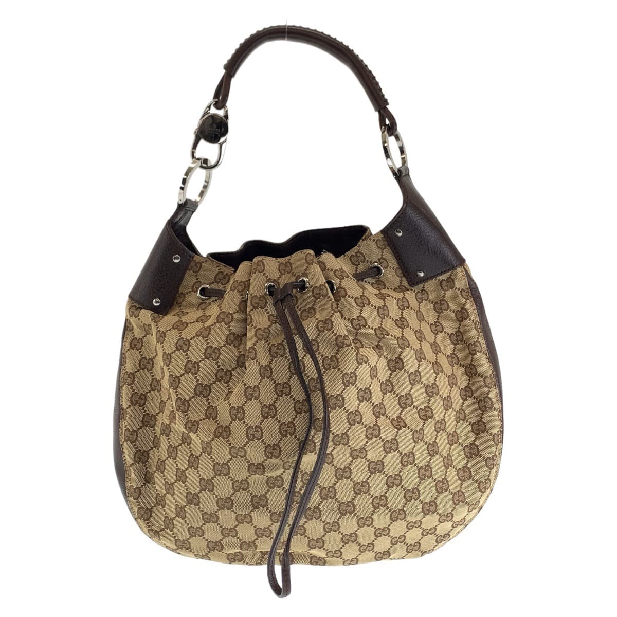 Gucci Beige GG Canvas Shoulder Bag 109210 in Very Good Condition