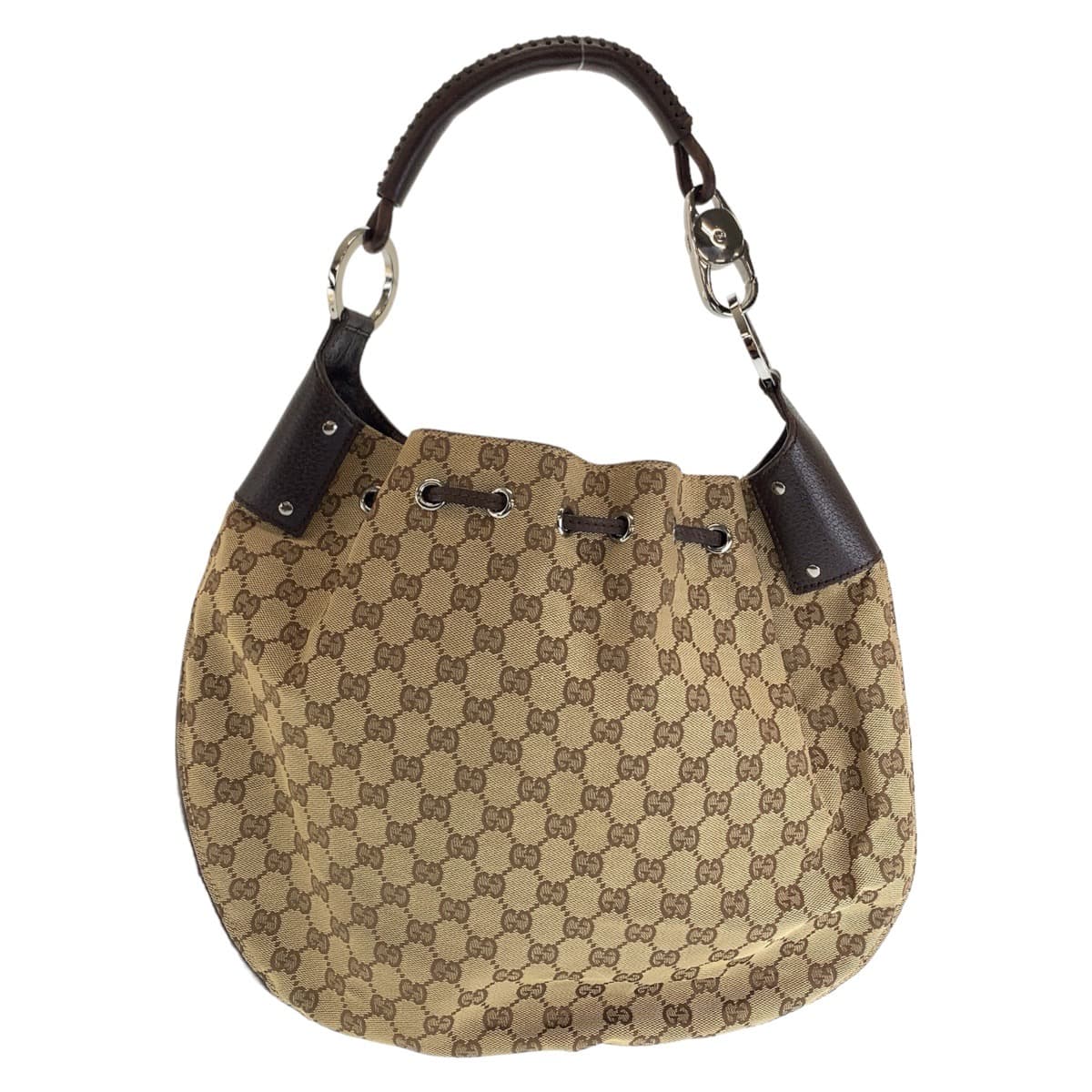 Gucci Beige GG Canvas Shoulder Bag 109210 in Very Good Condition