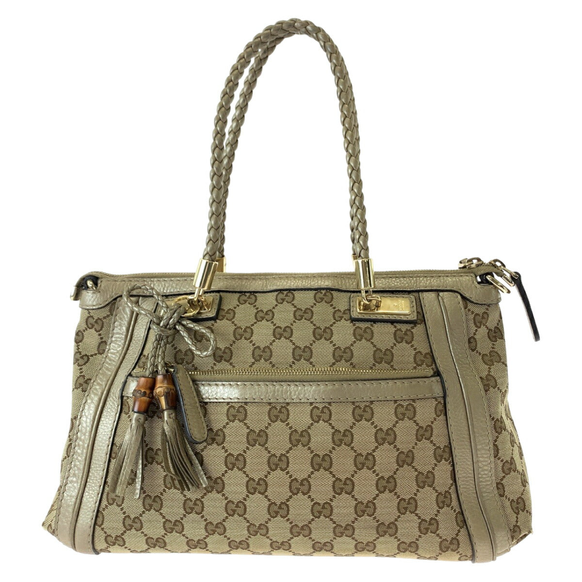 Gucci Bella Bamboo Ribbon Tassel Tote Bag