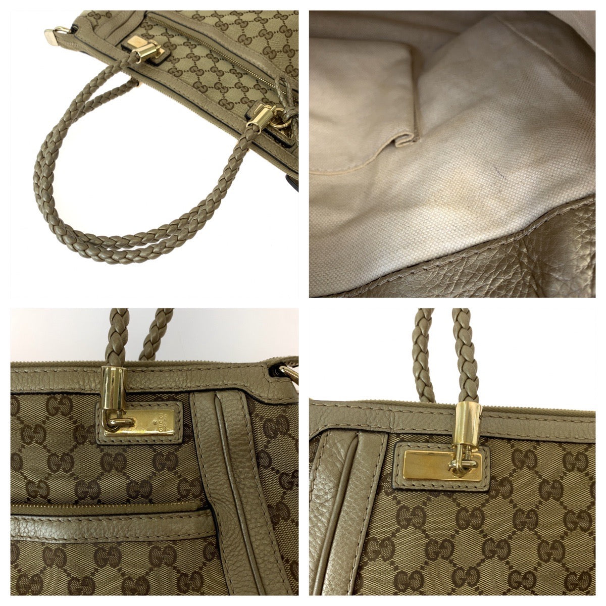 Gucci GG Canvas Bella Bamboo Ribbon Tassel Tote Bag in Very Good Condition