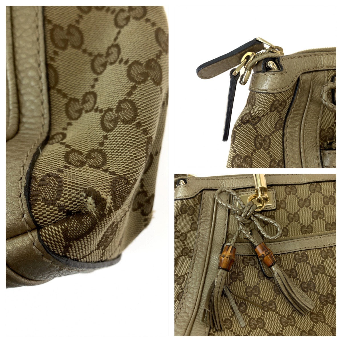 Gucci Bella Bamboo Ribbon Tassel Tote Bag