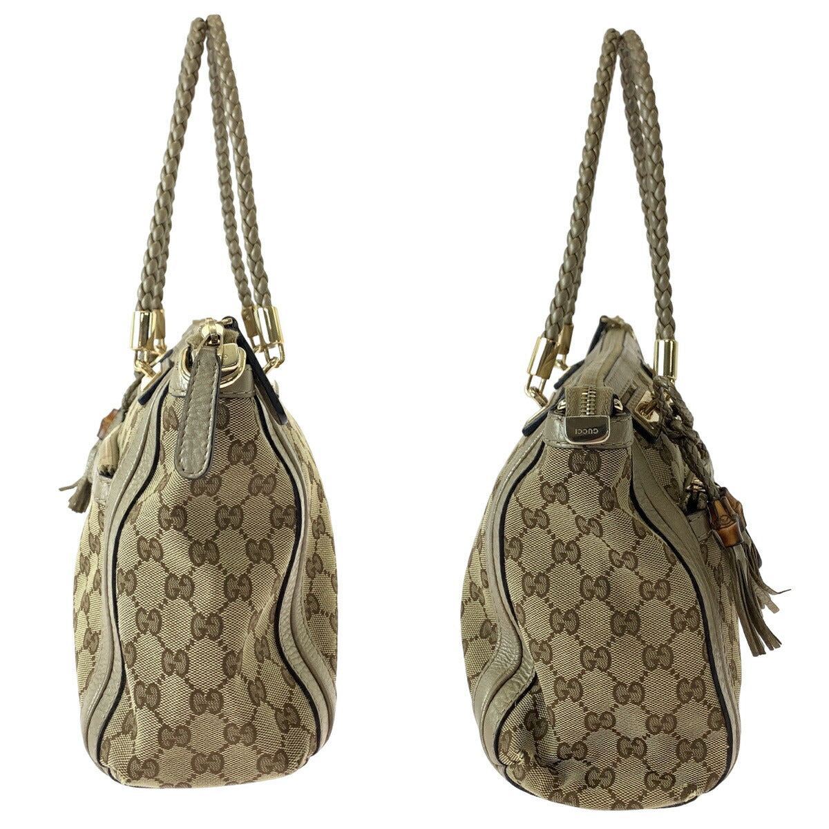 Gucci Bella Bamboo Ribbon Tassel Tote Bag